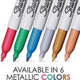 Sharpie Metallic Fine Point Permanent Markers Pack of 6 (2029678)
