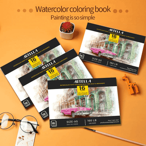 ArtellaWatercolorColoringSketchbookA5