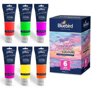 BluebirdSignatureAcrylicColours_75ml_Setof6NEON
