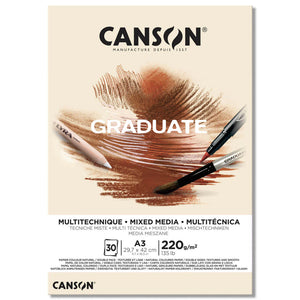 CansonGraduateMixedMediaPadYellowOchre220gsm.-2