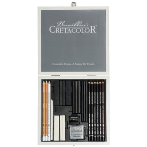 CretacolorBlack_WhiteCharcoalDrawingSetof25