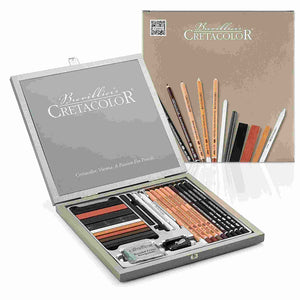 CretacolorPassionWoodenBoxSketchingandDrawingSetOf25