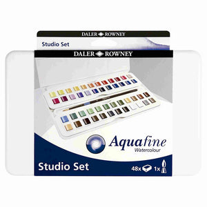 DalerRowneyAquafine48HalfPanWatercolorStudioSet