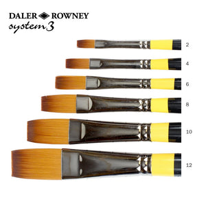 DalerRowneySystem3LongHandleFlatBrushSinglePieceSY
