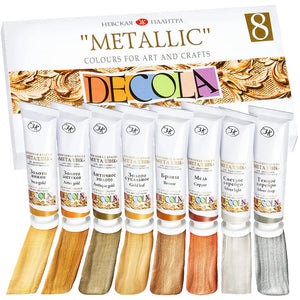 DecolaMetallicAcrylicPaintSetOf8x18ml