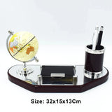Desktop Organizer with Globe, Pen Holder & Card Stand – Office Decoration Gift Set (32x15x13 cm)