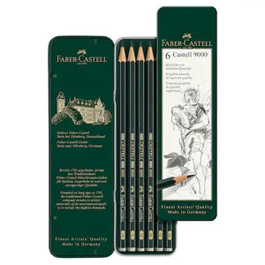 FaberCastell9000GraphitePencilArtTinSetof6