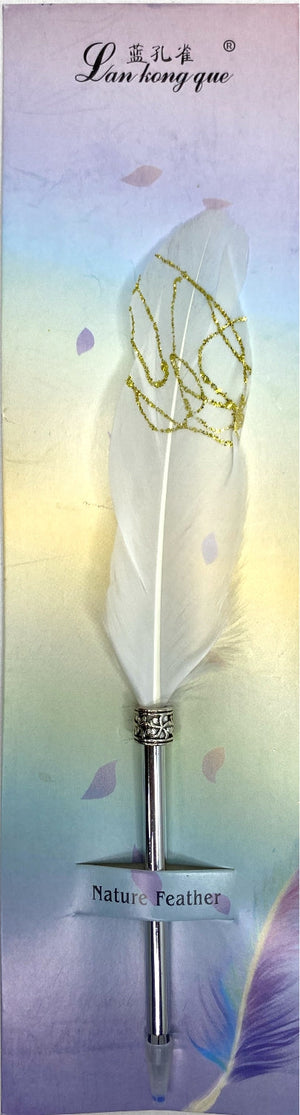 Feather Ball Pen Silver - Mix Colour