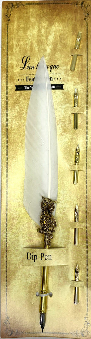 FeatherCalligraphyDipPenwith5NibsSet-Multicolour