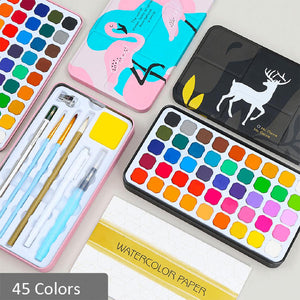 FlamingoSolidWatercolorPaintSet45Pcs
