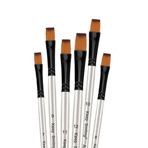 KeepSmilingFlatTipPaintBrushPackof6