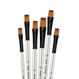 Keep Smiling Flat Tip Paint Brush Pack of 6