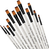 KeepSmilingProfessionalFlatTipPaintBrushPackOf12