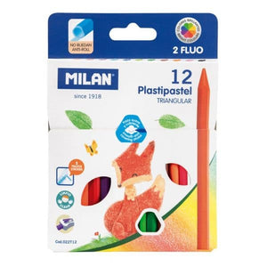 MilanPlastiPastelTriangularPencilCrayonsSet2
