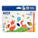 MilanPlastiPastelTriangularPencilCrayonsSet3