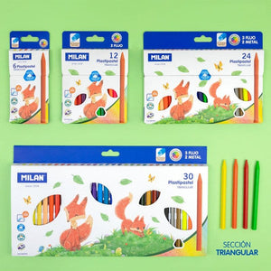 MilanPlastiPastelTriangularPencilCrayonsSet