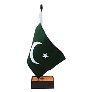 Pakistan Table Flag With Wooden Stand For Executive Office