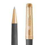 ParkerPremierCustomStormGreyGoldTrimBallpointPen-3