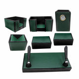 SenatorRexineLeatherOfficeDeskOrganizer7pcsSetWithWatch_20_Green_3e3feac2-abaf-4600-9271-1c9bc4aa0104