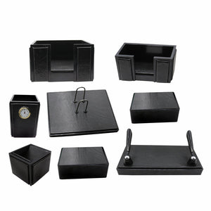 SenatorRexineLeatherOfficeDeskOrganizer8pcsSetWithWatch_20_Black_5c860698-b894-4ae2-a9aa-612ade32e39b