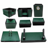 SenatorRexineLeatherOfficeDeskOrganizer8pcsSetWithWatch_20_Green