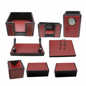 SenatorRexineLeatherOfficeDeskOrganizer8pcsSetWithWatch_20_Mahroon