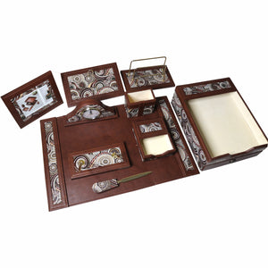 Sensa Luxury Executive Wooden Table Organizer 11pcs Set